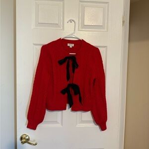 Red Sweater with Black Accents